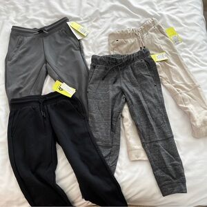 NWT All in Motion boys joggers, size XS (4/5), 4 sets sold together